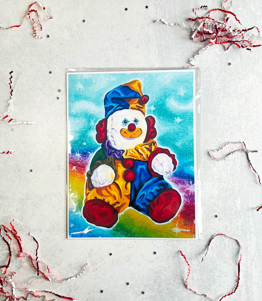 clown print packaging front