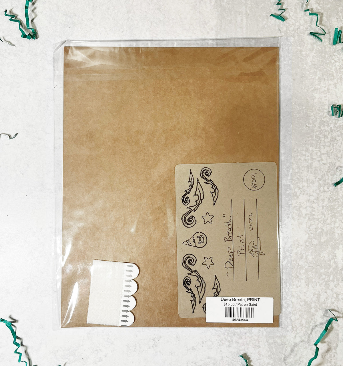 Deep Breath, back of packaged print